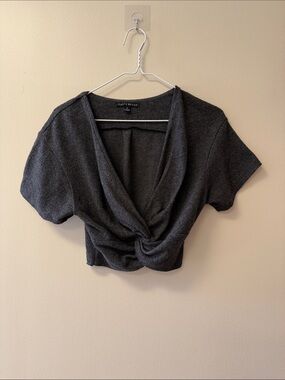 Haute Monde Charcoal Knit Top